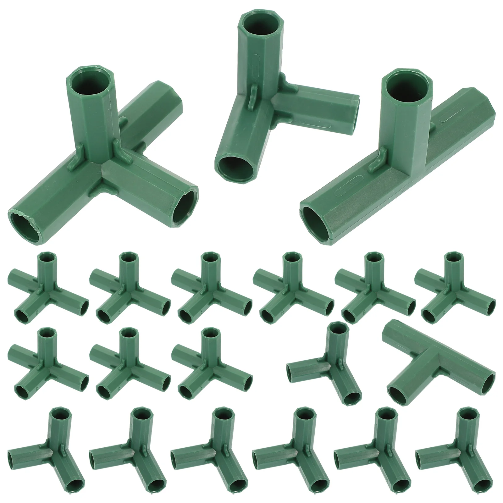 

20 Pcs Three-way Four-way Bracket L Brackets Heavy Duty Gardening Frame Supply Cage Pole Connector Plastic Supplies