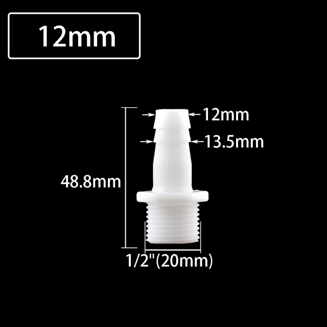 Műanyag Cső Illesztő Pagoda Barb 4 ~ 20 Mm -Es Csatlakozó 1/2 "-Es Bsp Hím Szál Kapcsoló Egyenes Haltartály Tömlő 1Pcs - Image 6