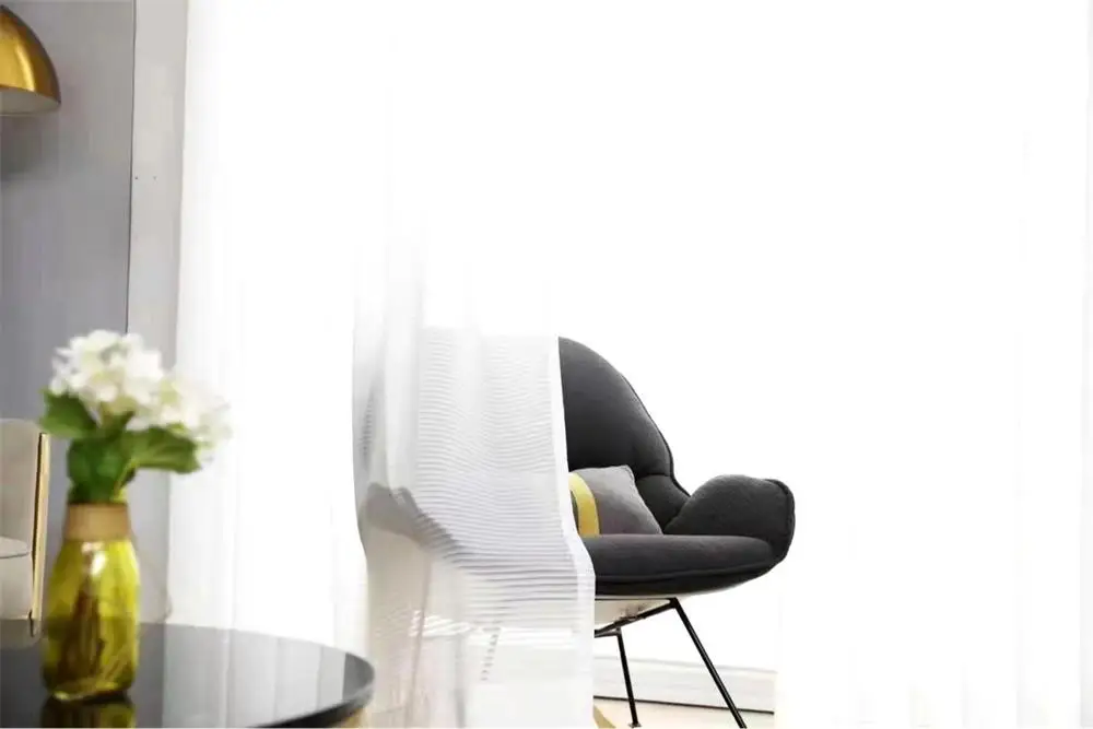 Solid White Tulle Sheer Curtains For Living Room Decoration Curtains Bedroom Modern Tulle Voile Organza Curtain Fabric Drapes