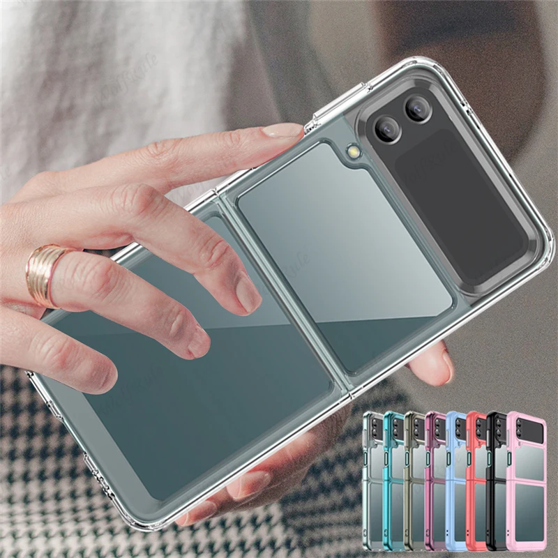 Per Cover Samsung Z Flip 4 Custodia Samsung Galaxy Z Flip 4 5G Capas Back Colore Trasparente Trasparente Trasparente Per Samsung Z Flip4 Flip 4 Cover