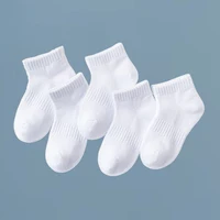 Summer White Mesh Children Cotton Socks Boys Girls Sports socks Spring Baby Skin-friendly Cotton socks  5Pairs 1