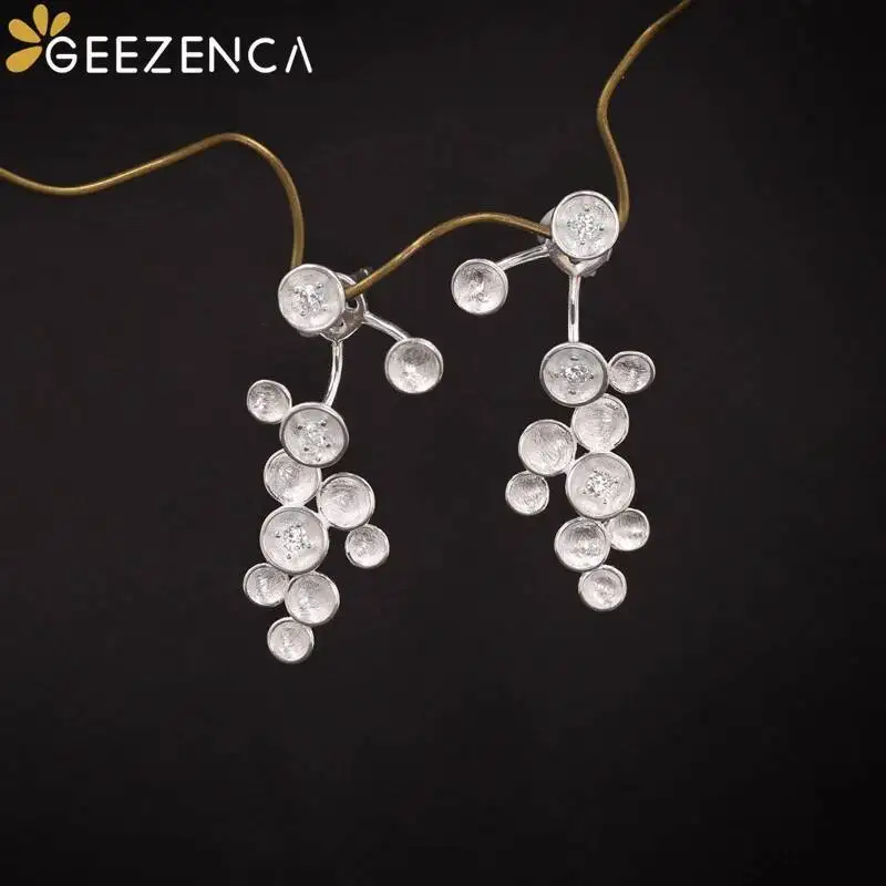 GEEZENCA 5A 지르콘 별 여성을위한 매달려 귀걸이 원래 디자인 세련된 귀걸이 파인 쥬얼리 2023 새로운 선물