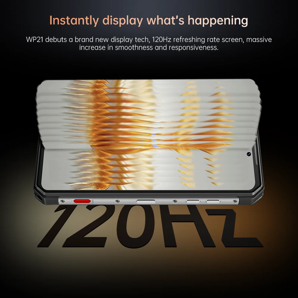 Oukitel WP21 Rugged Cellphone 12GB+256GB Night Vision Helio G99 Mobile Phone 64MP Camera 9800mAh battery 66W 120Hz Smartphone