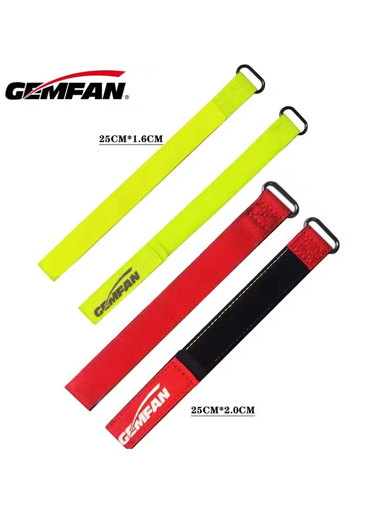 2PCS Gemfan Hochfestes, rutschfestes, gewebtes Lipo-Batteriegurt 16X250mm FluoYellow / 20X250mm Rot für FPV Freestyle Drone – Detail 8