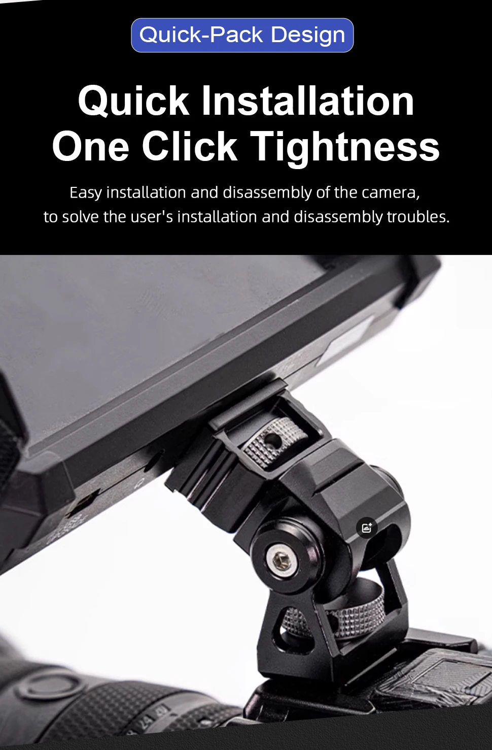 Mini Monitor Mount Holder Tripod Monopod Bracket Swivel and Tilt Adjustable for