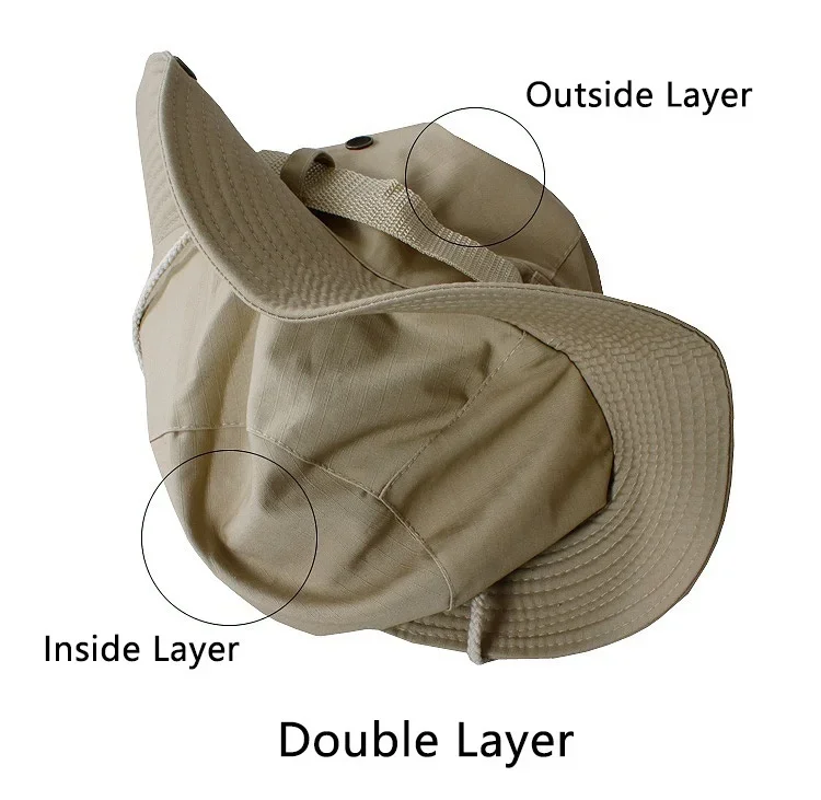 Double layer Boonie Hat Bucket Hat Hunting Fishing Outdoor Wide Cap Brim Military For Men Women Fisherman hat