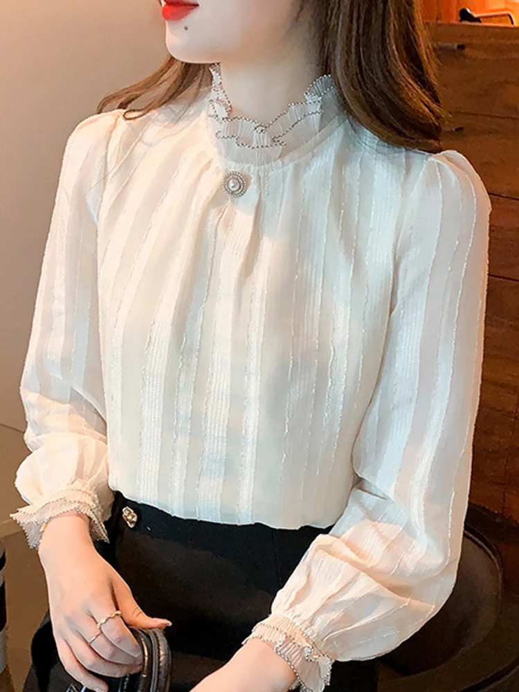 Chiffon Blouse Shirt Tops  Women Shirt - Blouse Women Long Sleeve