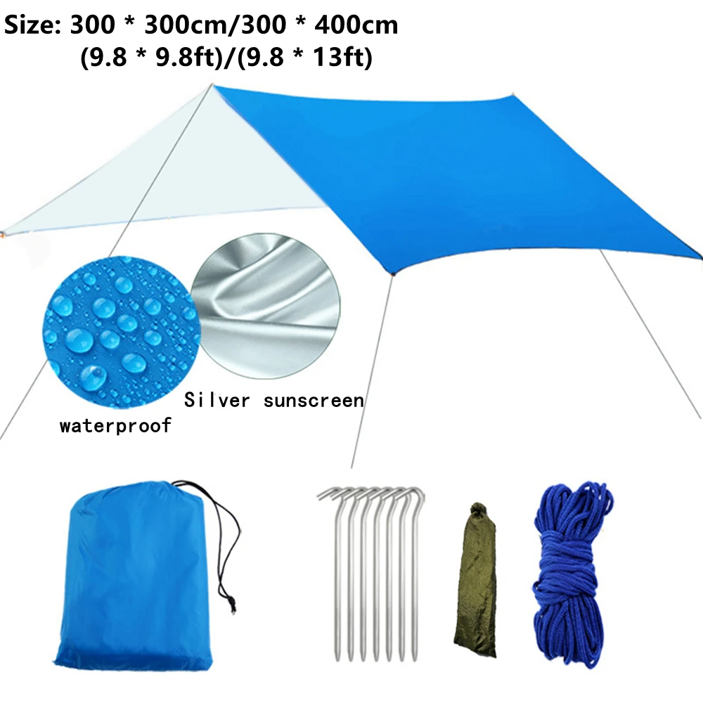 

Lightweight Sunshade Outdoor Awning Mat Tent Camping Outdoor Shelter Beach Waterproof And Heat Patio Tents Tarp Hammock Canopy