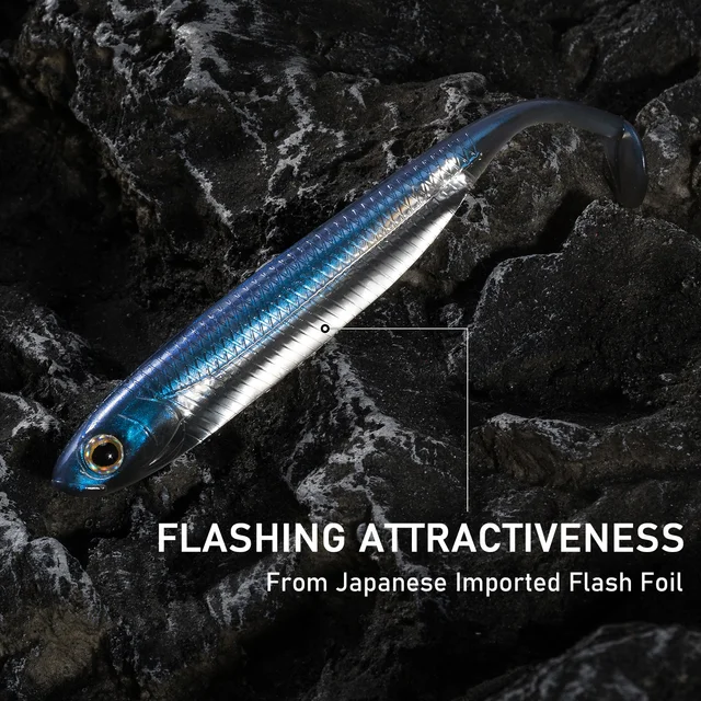 5 Esche Da Pesca In Silicone Morbido - Per Pesci Predatori, Acqua Dolce E Salata, Design Realistico 3D - Foto 7