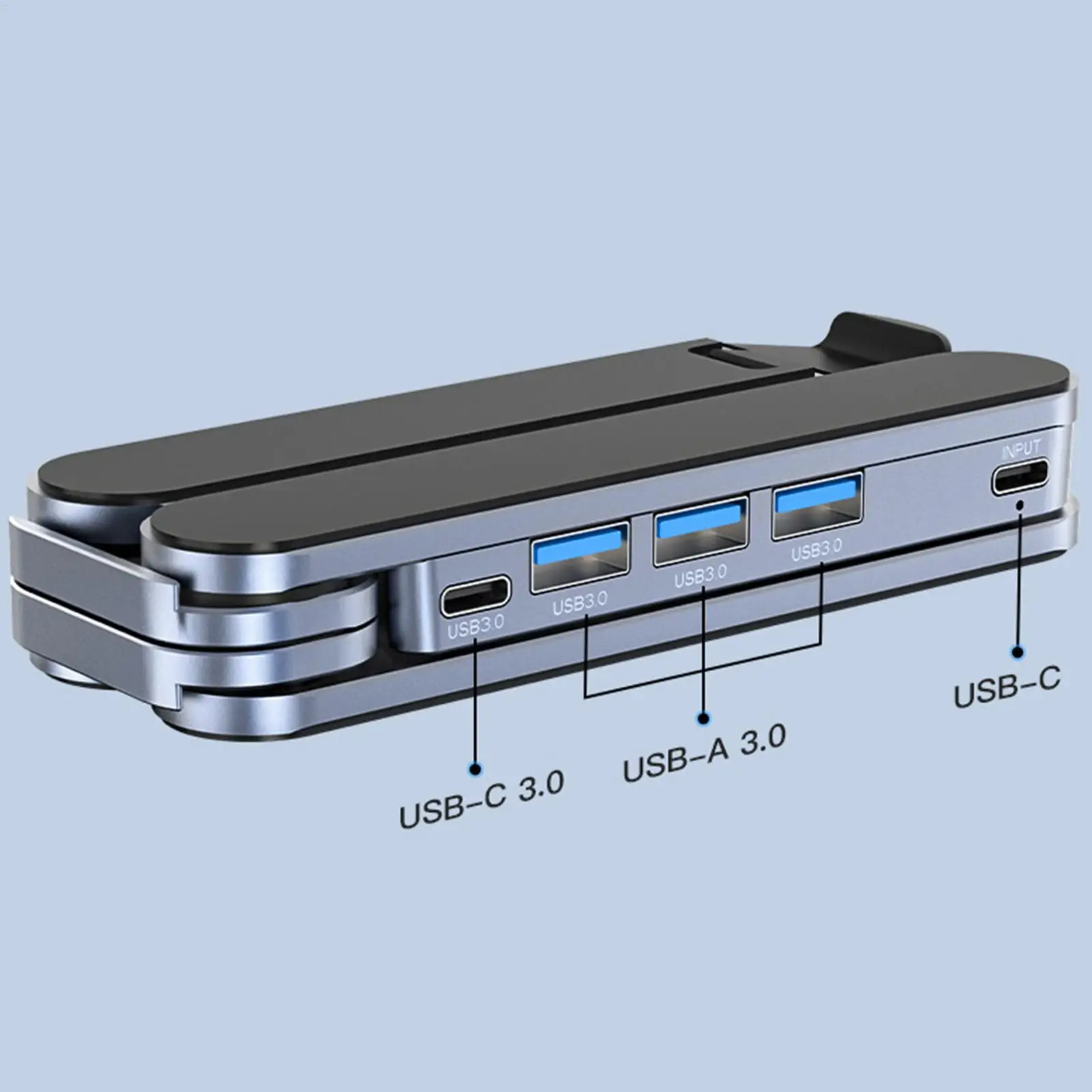 노트북 스탠드 도킹 스테이션 통풍 냉각 다중 포트 USB 태블릿 지원 홈 오피스 플레이용 휴대용 노트북 홀더