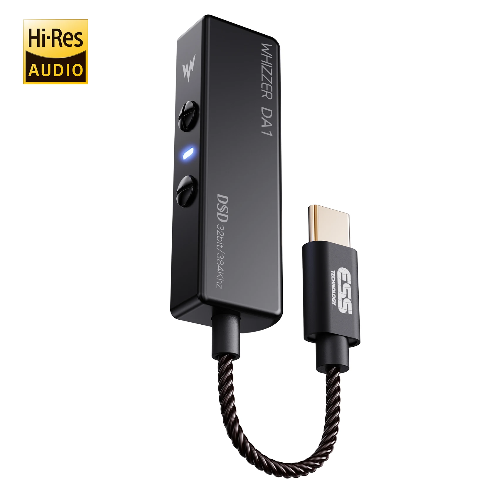 

Whizzer DA1 Portable DAC AMP Amplifier, Small Mini USB Dongle dac with Mic Volume Control for Headphones Smart Phones Earphones