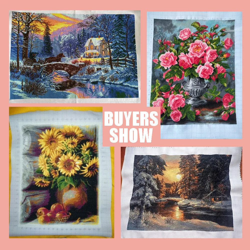 Embroidery Kits Owl Animal DIY Gift Printed Canvas Needlework Painting Cross Stitch Flower Home Decoration 11CT 14CT