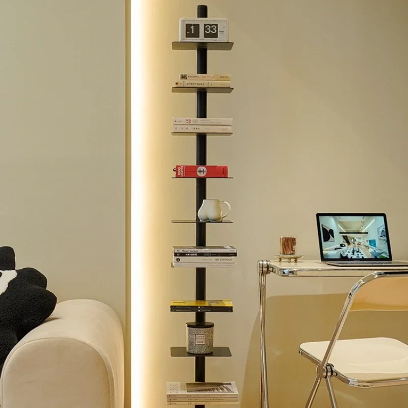 

Rotating invisible bookshelf, floor to ceiling internet celebrity iron art creative Instagram style storage aromatherapy shelf