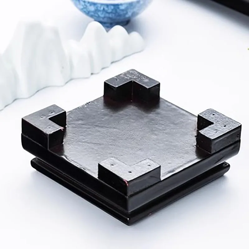 Solid Wood Square Buddha Statue Base, Guanyin Bodhisattva Lotus Base, Guan Gong Jade, Pixiu Redwood Base, Wooden Support