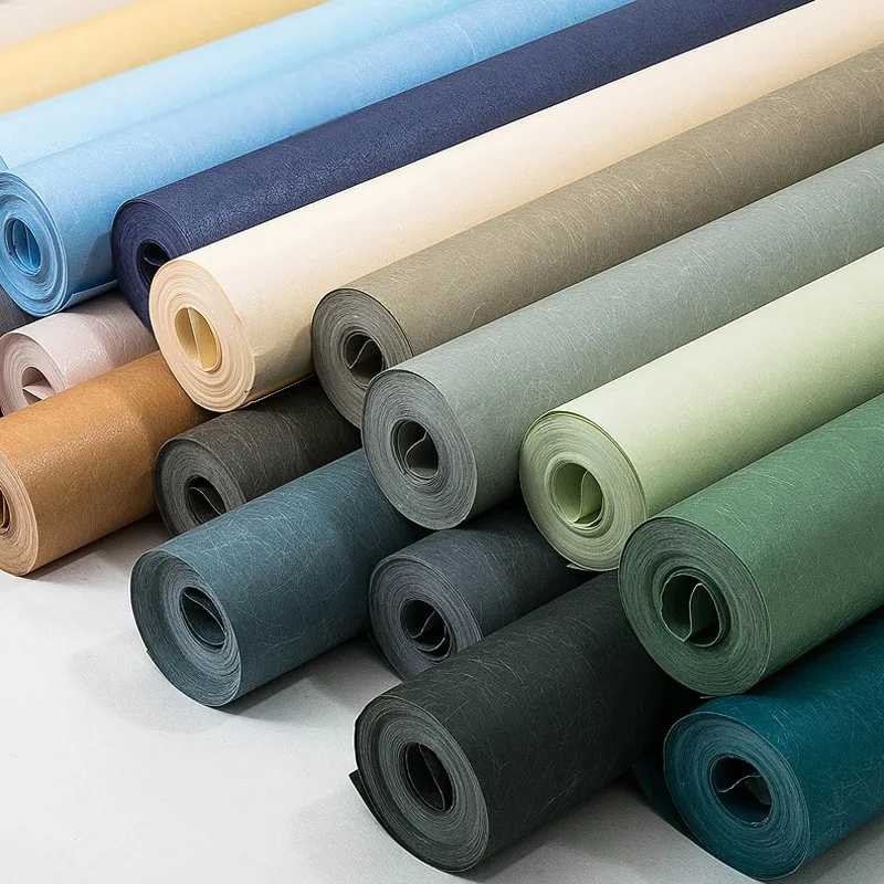 

Solid Color Wallpaper Silk Pattern Wall Paper for Livingroom Bedroom Renovation 53cm x 9.5m Blue Grey Green Orange Pink Red