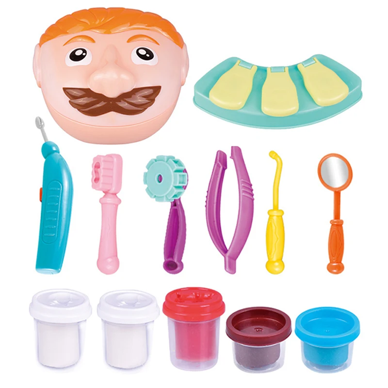 Children Doctor Toys Set Doctor Pretend Play Kit Set Game for Girls Boys Dentist Check Teeth Model Set Kids Educational Toy Gift 6