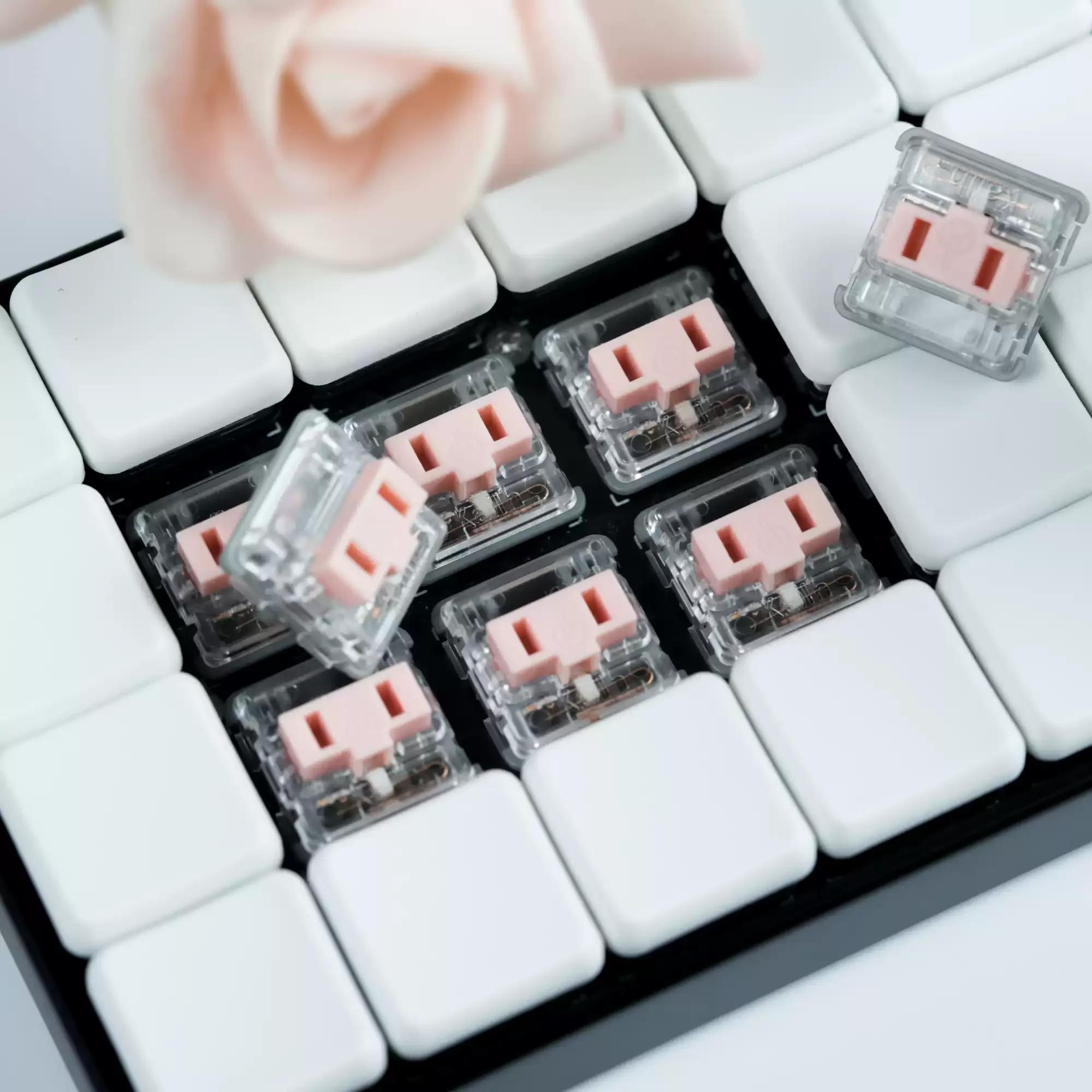 Kailh 로우 프로파일 초크 핑크 1350 라이트 프레셔 리니어 기계식 키보드 MX 스위치 DIY 커스텀 게이밍 키보드 PC 액세서리