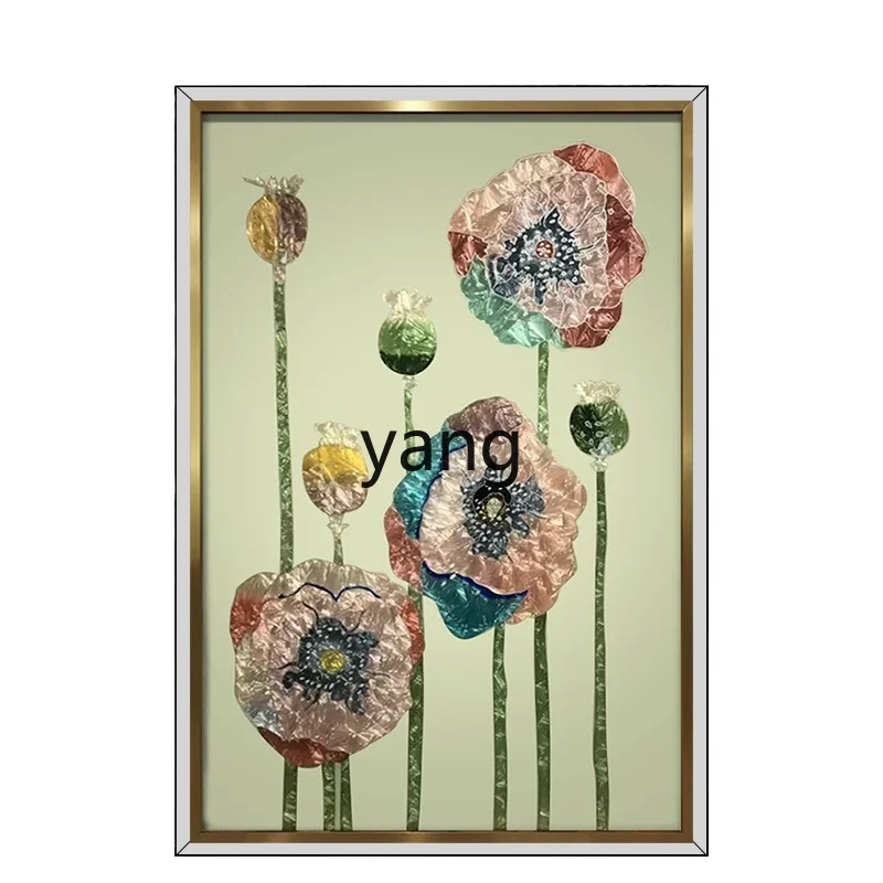 

Yjq High-End Enamel Decorative Painting Light Luxury Entrance Hallway Hanging Painting Modern Flower Simple Living Room