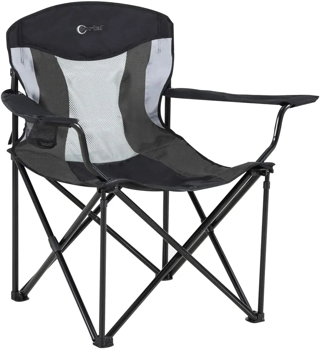 

Большой и высокий складной портативный стул для газона, сверхмощный складной стул XXL для кемпинга на открытом воздухе или для взрослых, поддерживает до 600 фунтов/г