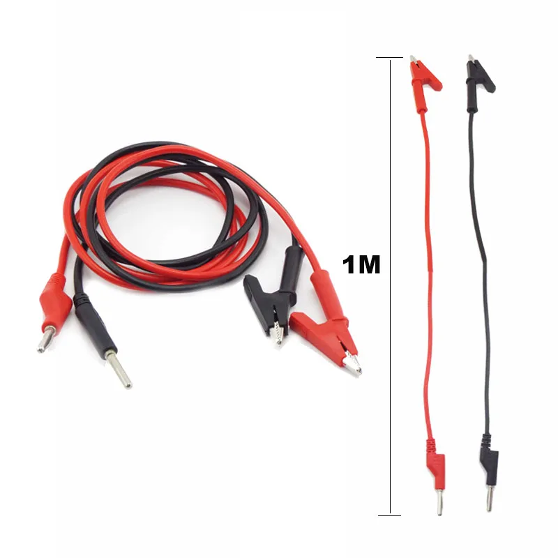 

DIY Multimeter Connector Double End Test Leads Wire Electrical Voltage 4mm Banana Plug Alligator Clip 15A 18AWG