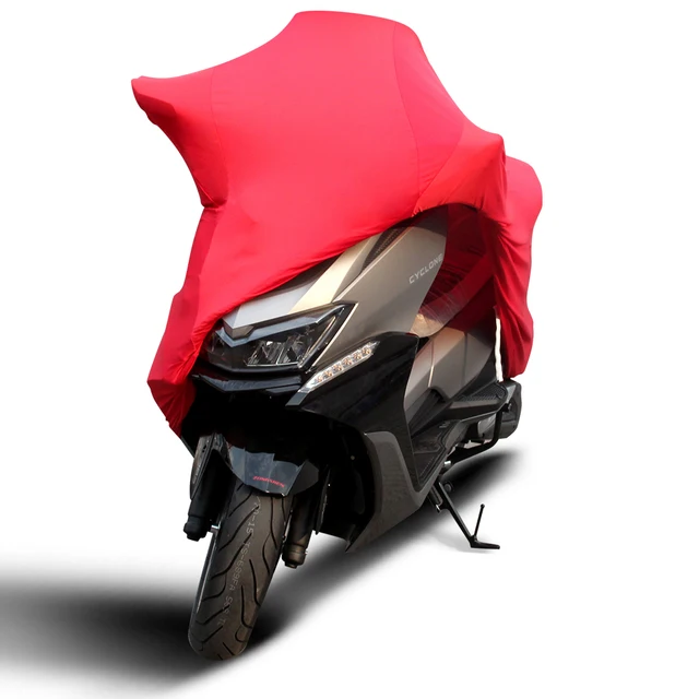 Universal Motorcycle Covers UV Protector Cover Indoor Outdoor 2 Colors Bike Motor Scooter Dustproof Cover Elastic Fabric M-4XL Red