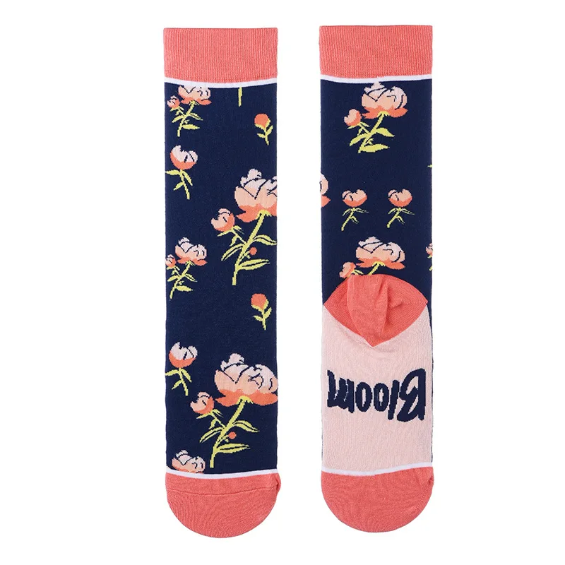 2023 new creative women\'s straight cartoon animal characters plant cactus graffiti fun trendy socks  designer socks