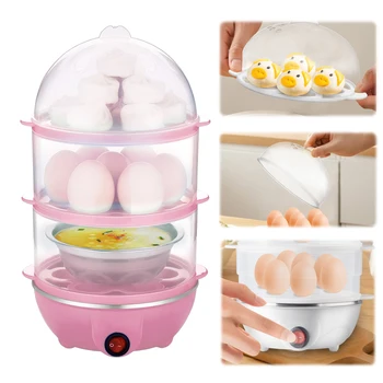 110V/220V Electric Egg Boiler Rapid Heating Multifunctional Egg Cooker Timing Mini Kitchen Poacher for Cooking Breakfast Machine 1
