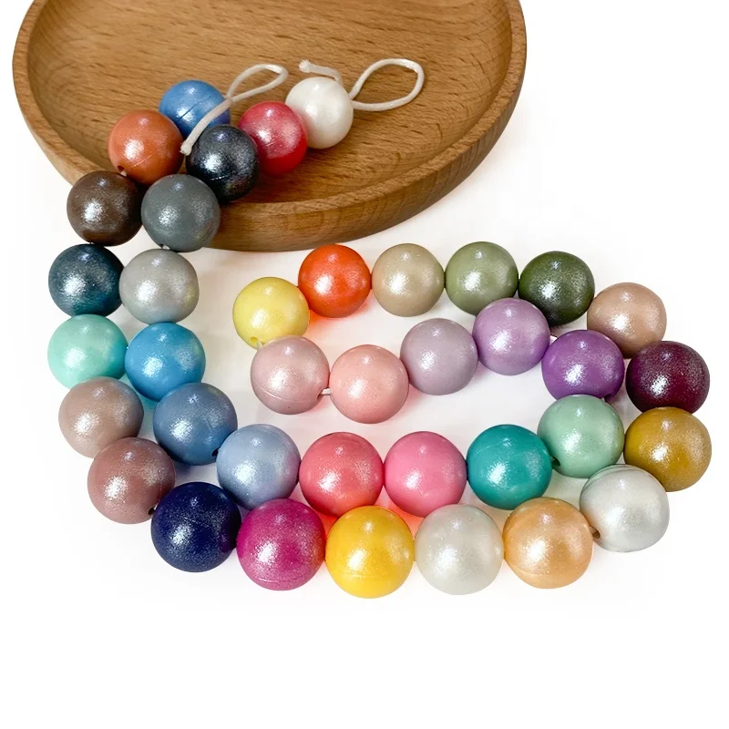 100pcs Round Silicone Beads 15mm Opal Silicone Bead for Jewelry Making DIY Pacifier Chain Clips Baby Toys Accessorie BPA Free
