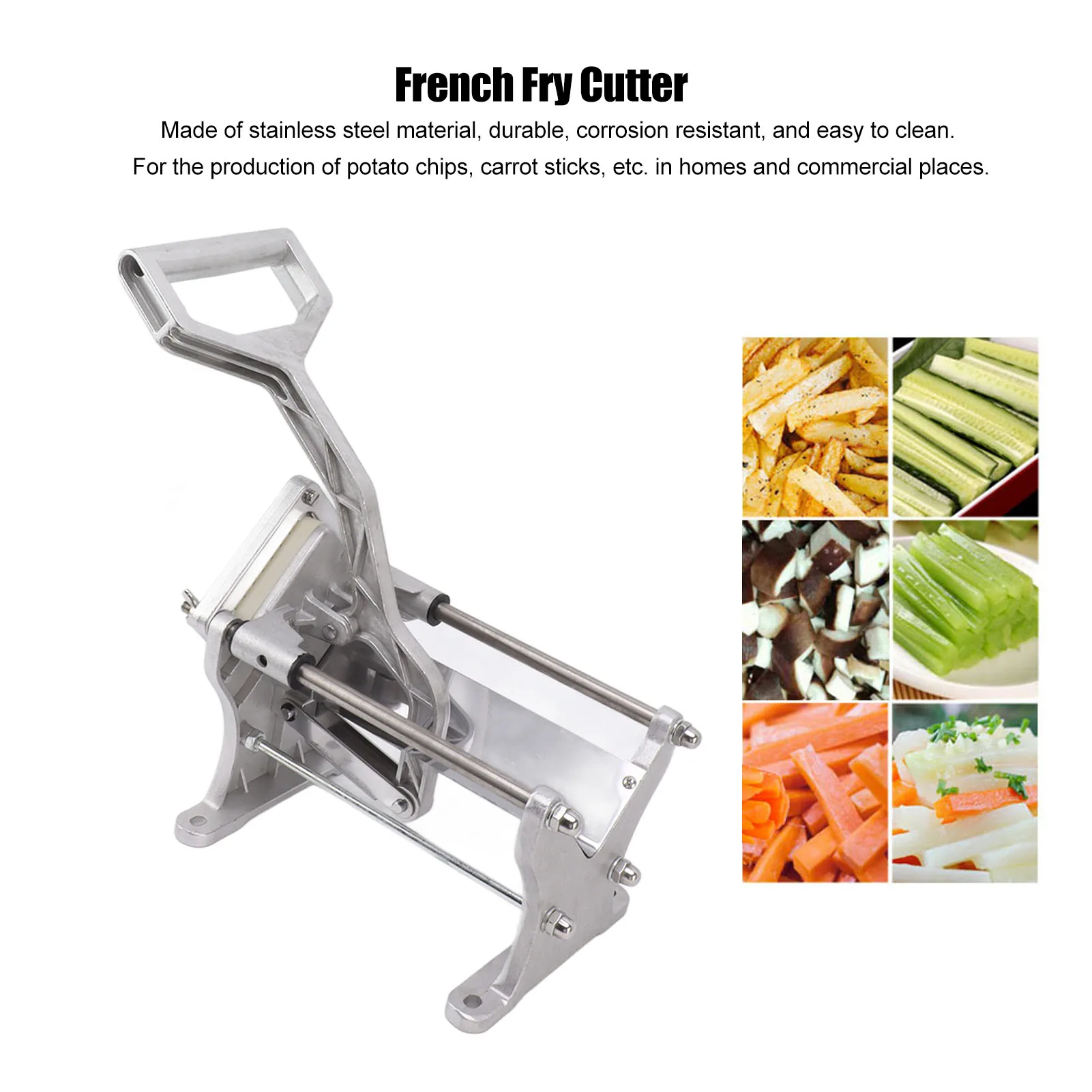 French Fry Cutter Stainless Steel Manual Operation Potato Cutting Machine for Kitchen french fry cutter