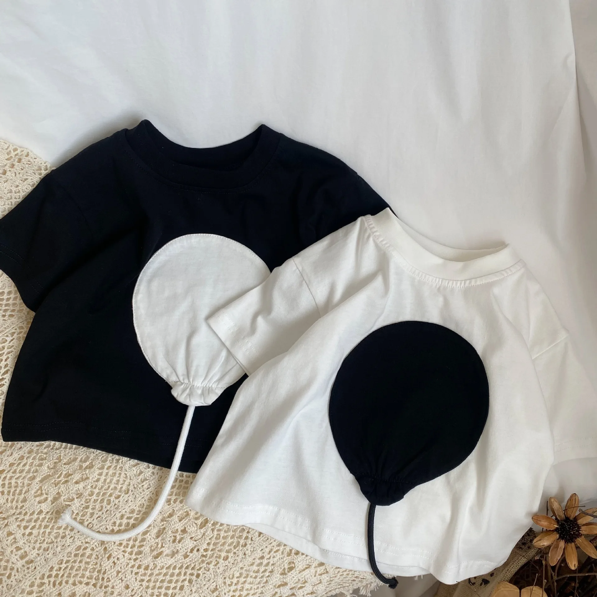 

Children Clothing Balloon Design Short Sleeve Cute All Match T Shirt 2024 Boys Girls Korean Summer Soft Comfortable T Shirt