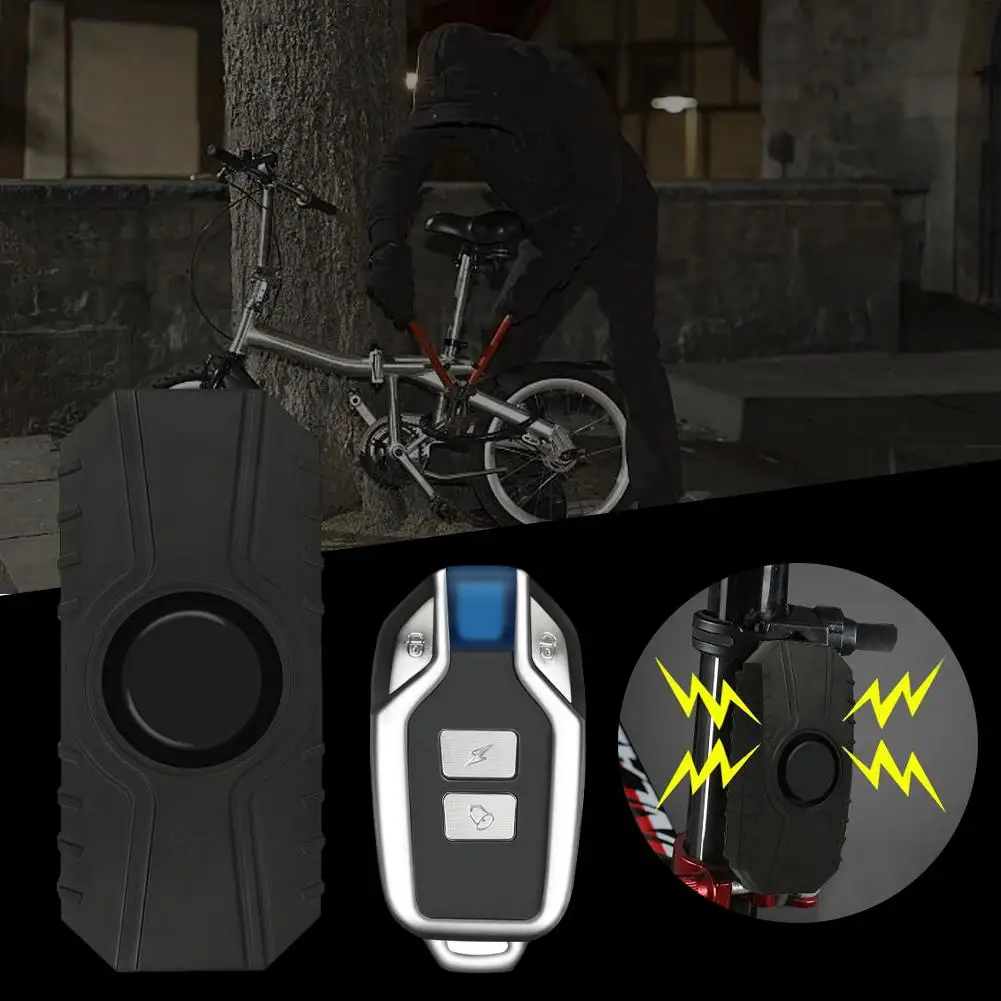 

Motorcycle Bicycle Alarm 113dB Loud Vibration Sensing Security With Alarm Control System Remote Wireless Anti-Theft Vehicle S7R9