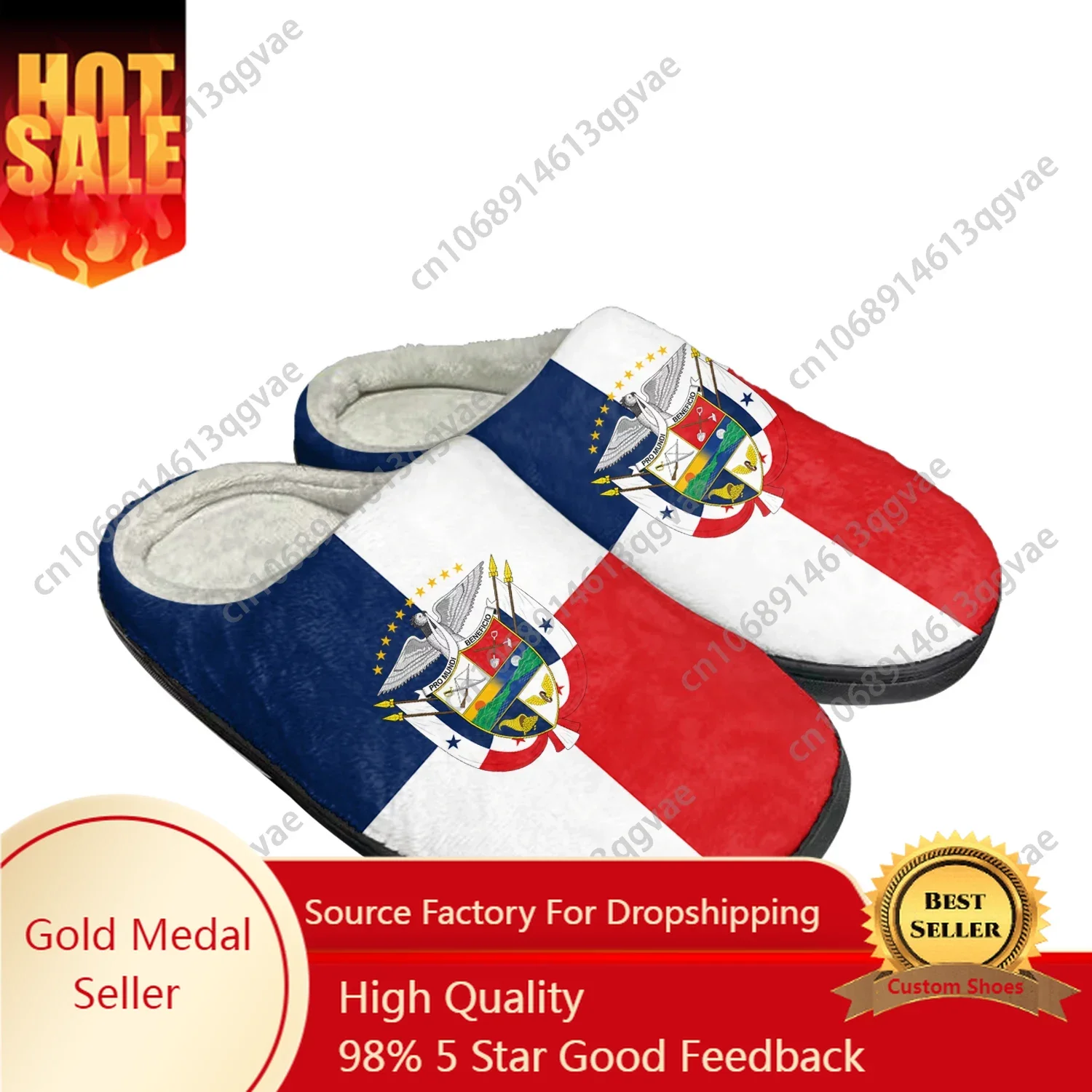 Panamanian Flag Home Cotton Custom Slippers Mens Womens Sandals Panama Plush Bedroom Casual Keep Warm Shoes Thermal Slipper