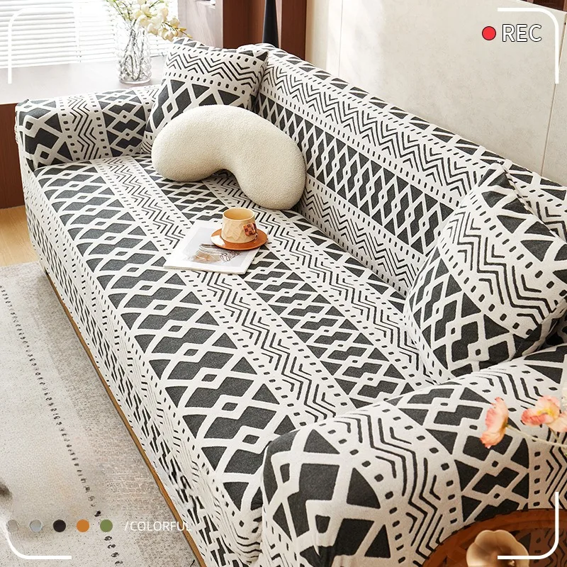 Adjustable Elastic Sofa Cover Armchair Protector Corner Large Leaves L Shape Stretch Slipcovers Couch Covers 1/2/3/4/5 Seaters 3
