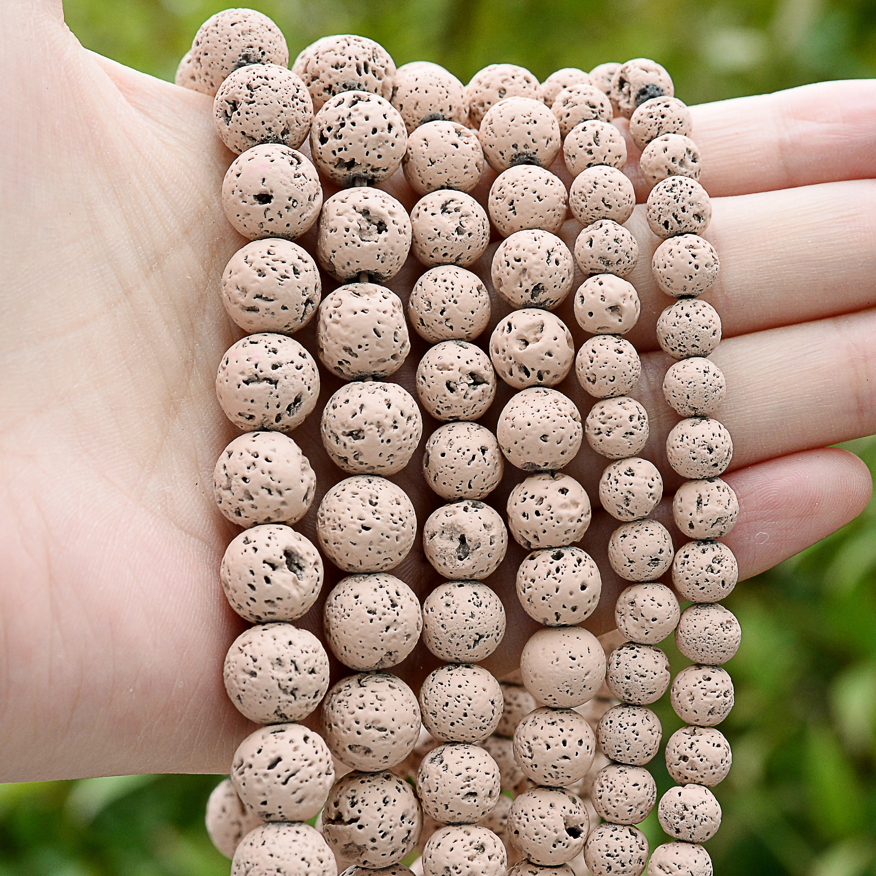 20/27/32mm Perle Di Lava Rotonde Piatte Color Roccia Naturale - Foto 6