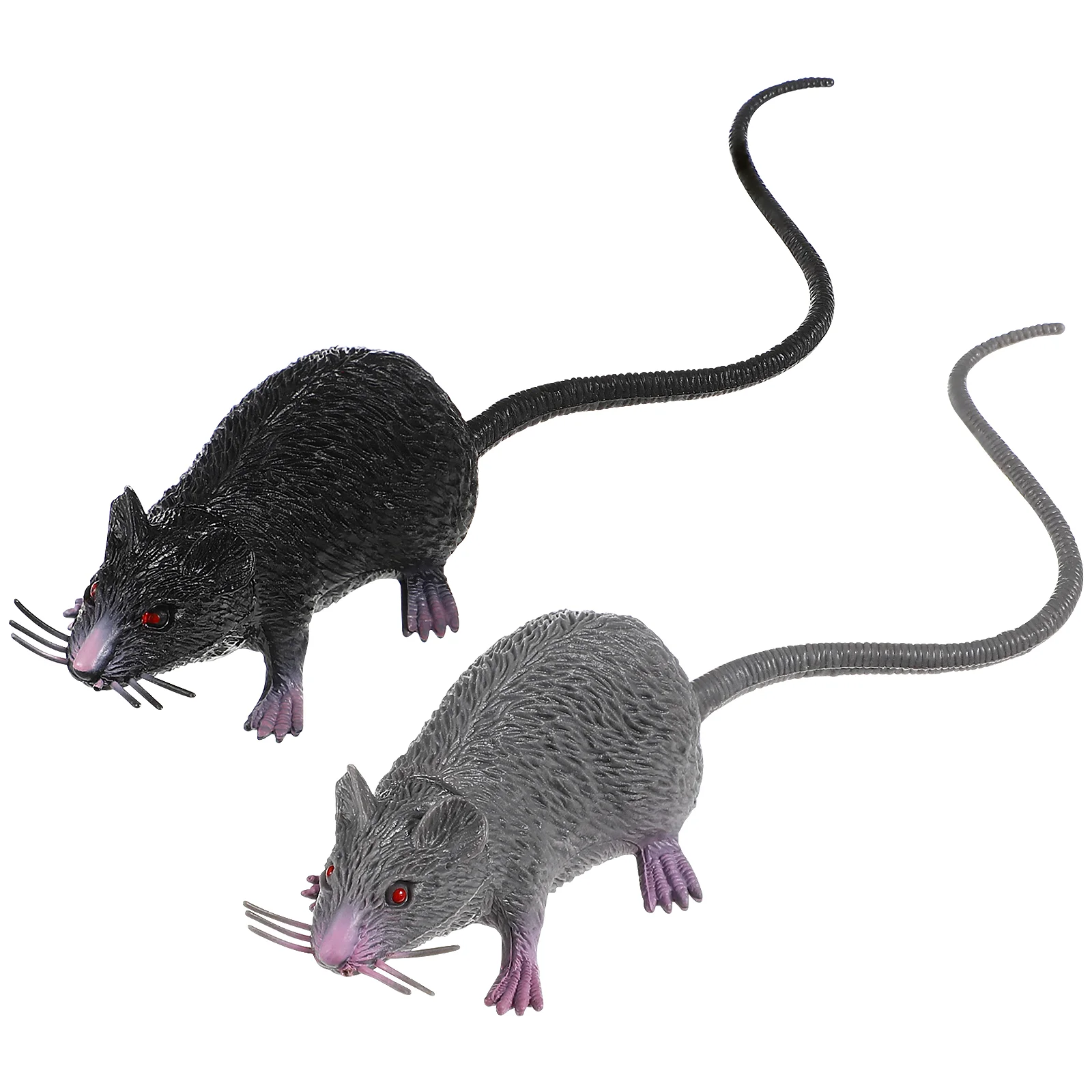 

2 Pack Mouse, Mouse Model, Stimulated Rat Tricks Pranks Props for Spooky Scary Creepy Decor ( Black, Gray )