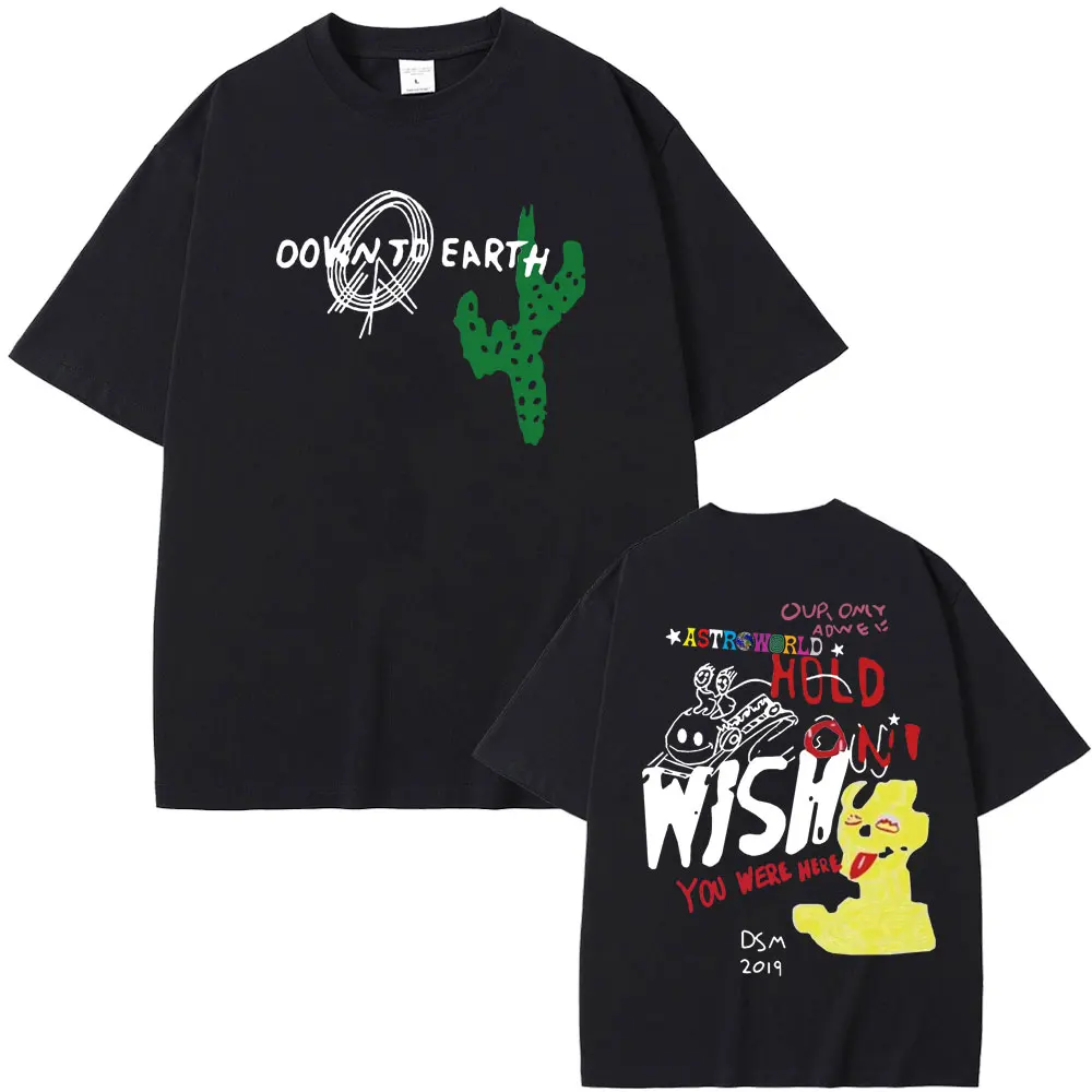 

Cactus Jack Wish You Were Here Tour Graphic T-shirt Men's Hip Hop Tshirt Men Women Fashion Oversized T Shirts Vintage Streetwear