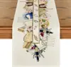 Passover Unleavened Bread Wine Linen Table Runner Jewish Holiday Decor Candelabra Kitchen Dining Table Runner Home Table Decor 1