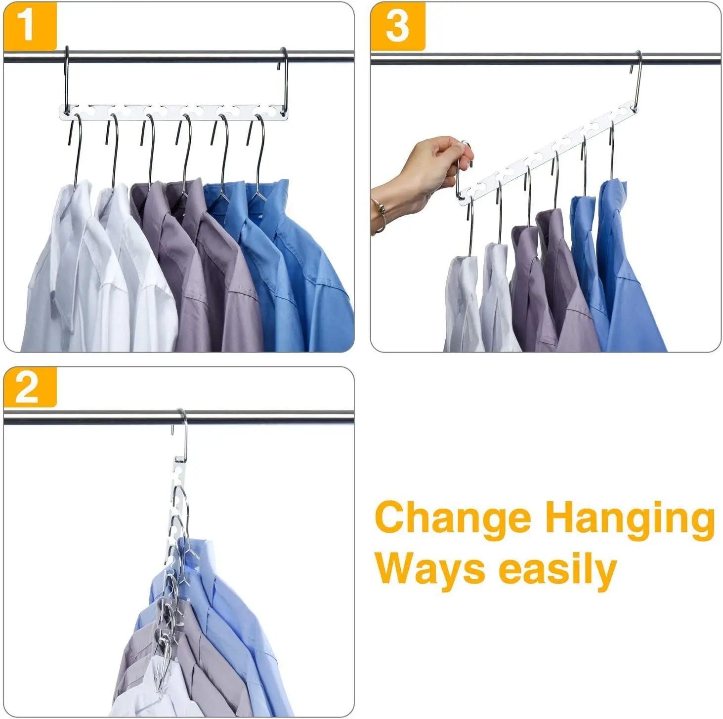 AMKUFO Space Saving Hangers Magic Hangers Metal Clothes Hangers Organizer Cascading Hangers Gain 80% More Space(10 Pack)