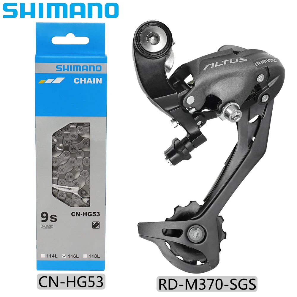 

SHIMANO RD-M370-SGS 9 Speed Rear Derailleur for Mountain Bike M370 Derailleur CN-HG53 KMC X9 Chain Original Bicycle Parts