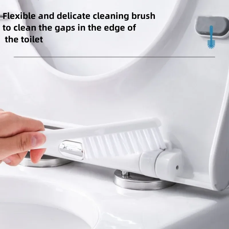 Description Picture 5 of itemWall Hanging Toilet Brush with Holder Long Handled Silicone Toilet Brush Soft Bristles WC Cleaning Brush Bathroom