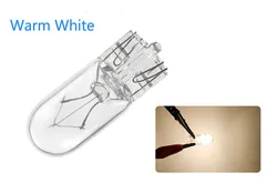 10 - Pack Warm White T10 Clear Signal Lamp Bulbs - 12V 5W Auto Light (Warm White 10PCS)