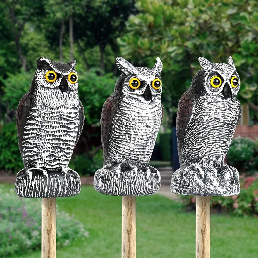 Realistischer Eulen-Köder aus Kunststoff, groß, erschreckt Vögel weg, Schädlingsbekämpfung, Gartendekoration, neue Vogelabschreckung, gefälschte Eule, Vogelscheuche