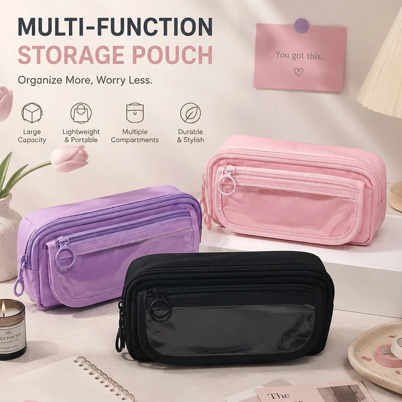Spacious Multifunctional Pencil Case and Desktop Organizer