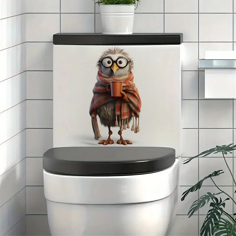 Funny Cartoon Chicken Self-Adhesive Wall Decal Removable Reusable PVC Sticker for Kitchen & Living Room Decor