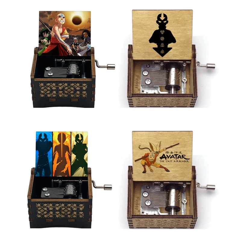 Avatar The Last Airbender Color Printing Wooden Music Box Melody Avatar's Love Hand-operated Type Movement Home Decoration Gift