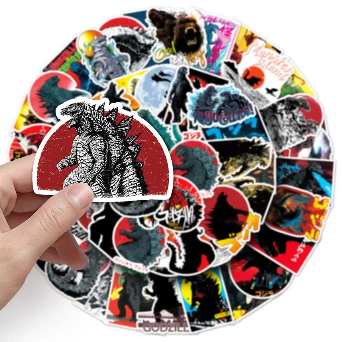 50pcs Godzilla vs King Kong stickers Anime cartoon ins mobile phone decoration handbag DIY waterproof sticker kids gift