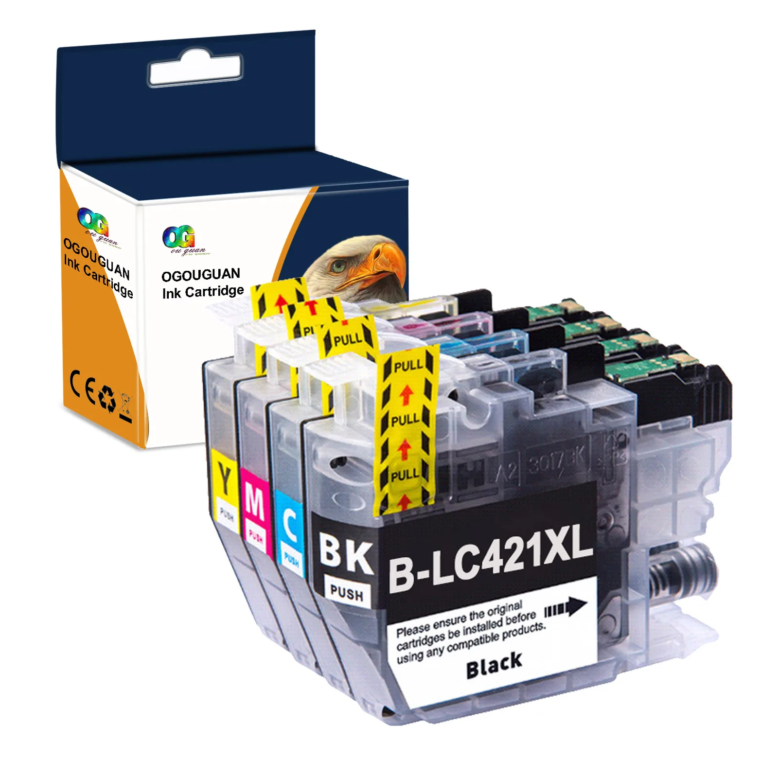 

Ogouguan LC421XL LC421 421XL Europe Compatible ink Cartridge For Brother DCP-J1050DW/J1140DW Brother MFC-J1010DW Printer