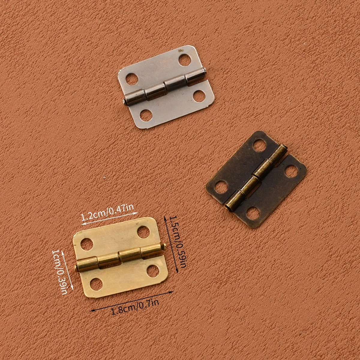 New Chinese 6-point fillet antique bronze iron flat hinge wooden box hinge packaging 18*15mm