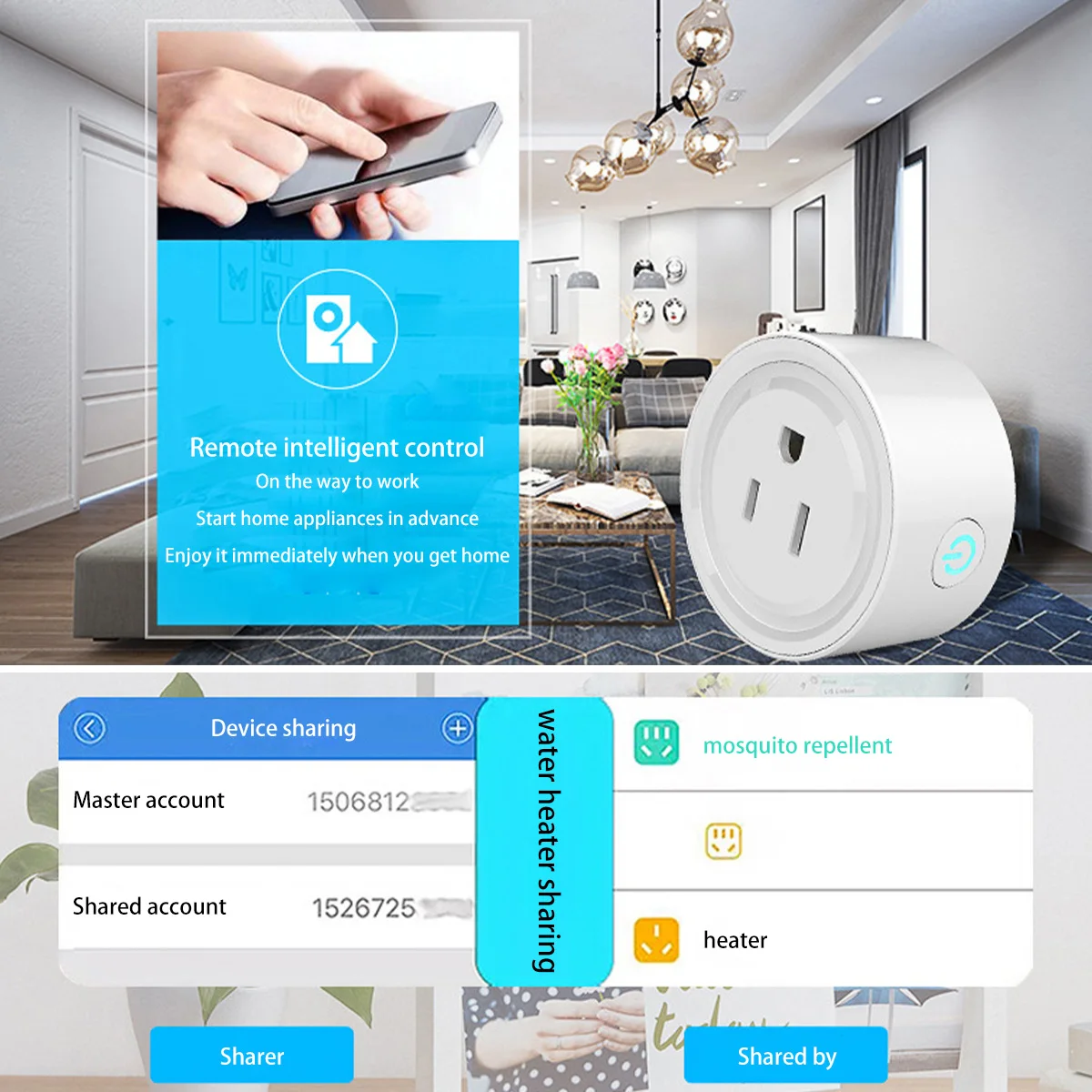 Smart Socket 10A 1100W 2.4GHZ WiFi SocketTimer Function Remote Control Voice Control US Power Outlet Intelligent Socket