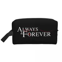 Custom Always And Forever Makeup Bag for Women Travel Cosmetic Organizer Fashion The Vampire Diaries Storage Toiletry Bags 2
